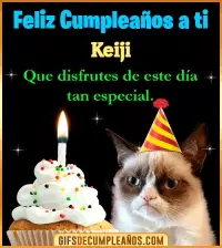 GIF Gato meme Feliz Cumpleaños Keiji